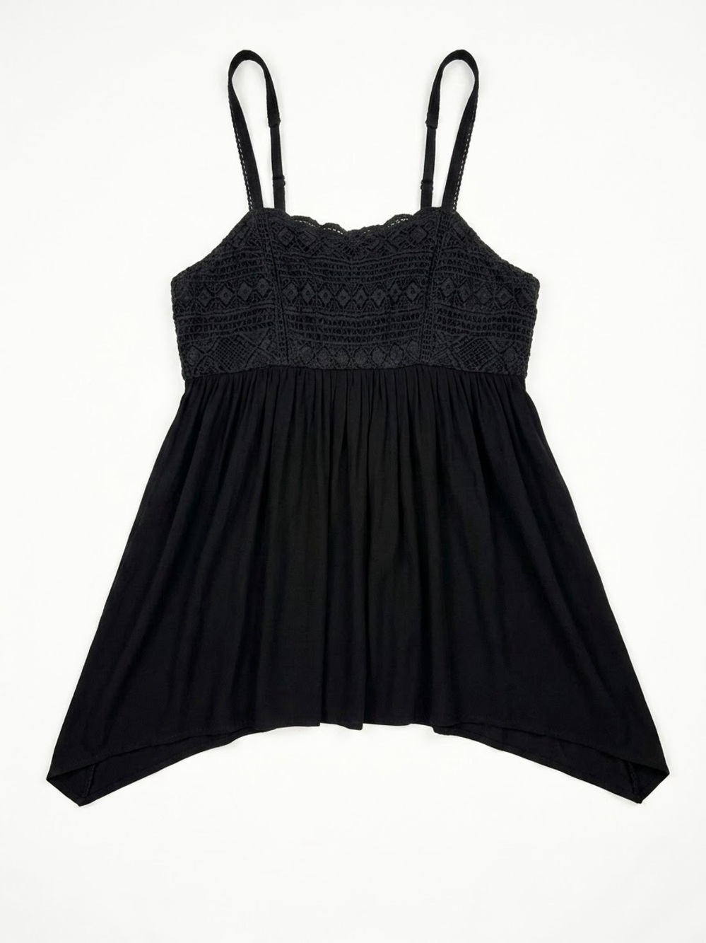 torrid Black Lace Bodice Spaghetti Strap Camisole